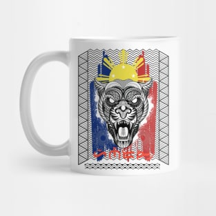 Tribal line Art Tiger / Baybayin word Hinirang (Appointed/Designee) Mug